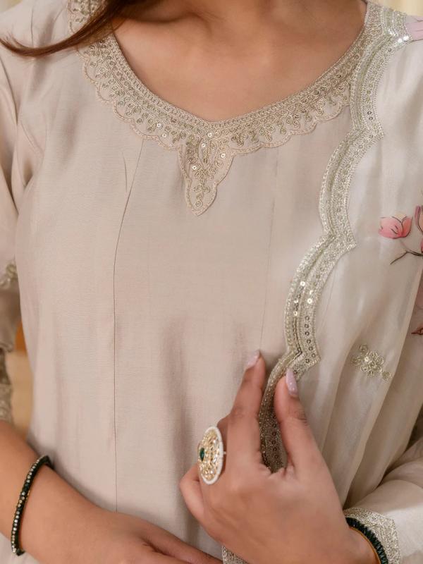 VP 9813 G Embroidred Kurta Sets with Sequins Work Women Suits